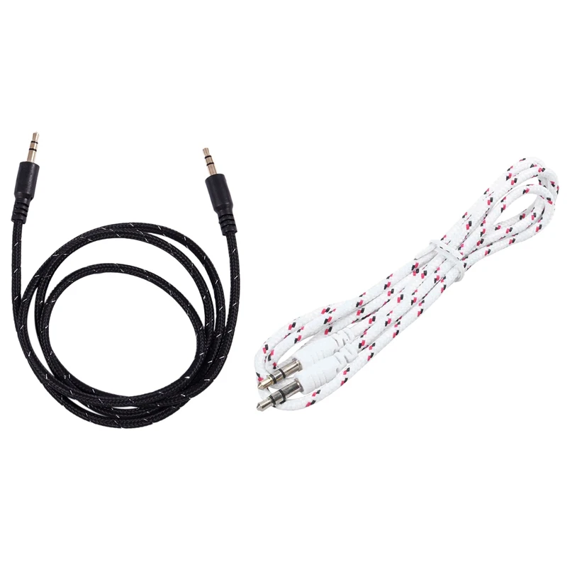 

2x1 м 3,5 мм стерео штекер-штекер Aux кабель аудио вспомогательный провод для телефона автомобиля, черный и белый