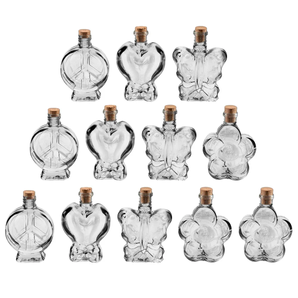 

25 Pcs Small DIY Hanging Bottles Clear Drifting Glass Container Cork Plastic Containers Island Message Jars