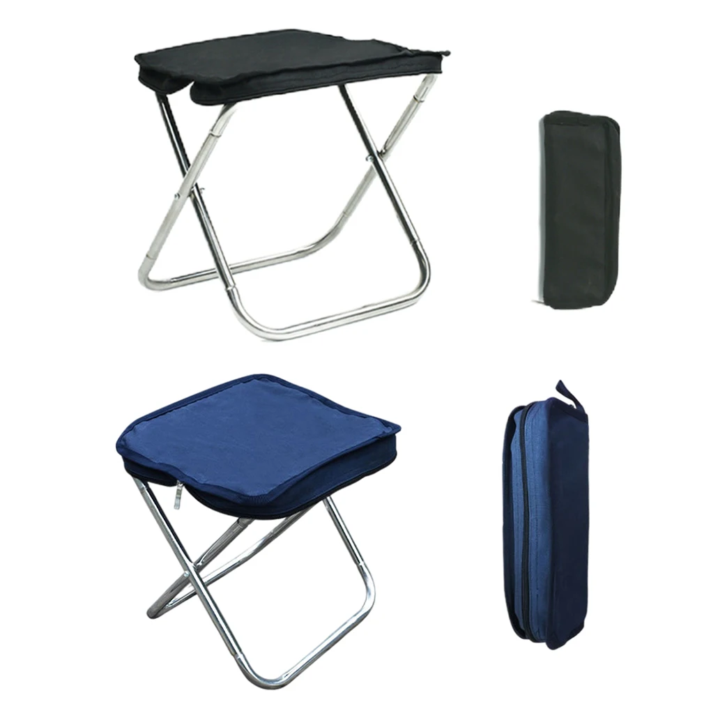 

Camping Chair Foldable Oxford Cloth Fishing Stool Lightweight Seat Camping Furniture Equipment Outdoor Camper Black