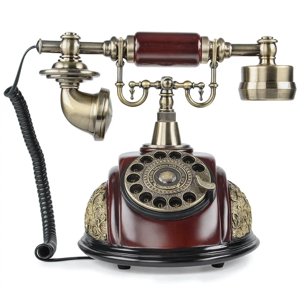 Antique Telephone Classic Old Fashion European Retro Rotary dial Telephone Vintage Wired Corded Telephone Landline Phone