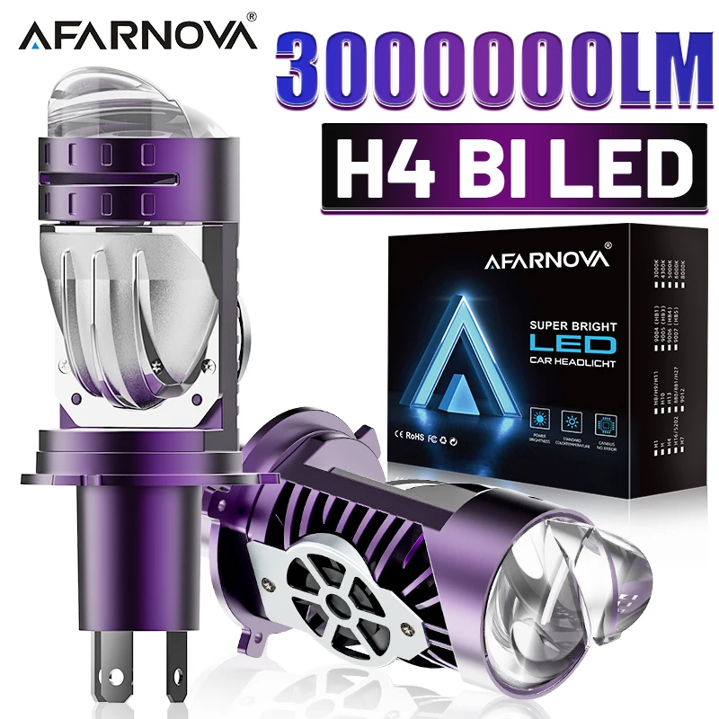 

3000000LM H4 2500W H4 Bi LED Мини-проекторные линзы LHD Автомобильные фары Супер яркие 3000K 4300K Canbus 6500K Белые турболампы