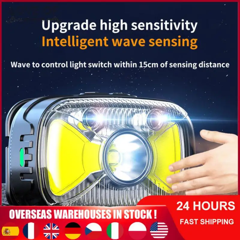 

Adjustable Rechargeable Headlight Head Lamp Waterproof Fishing Light Led Headlamp Intelligence Sensor