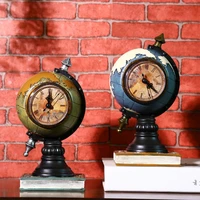 fashion creative home decoration decoration resin crafts retro earth living room clock desktop clock