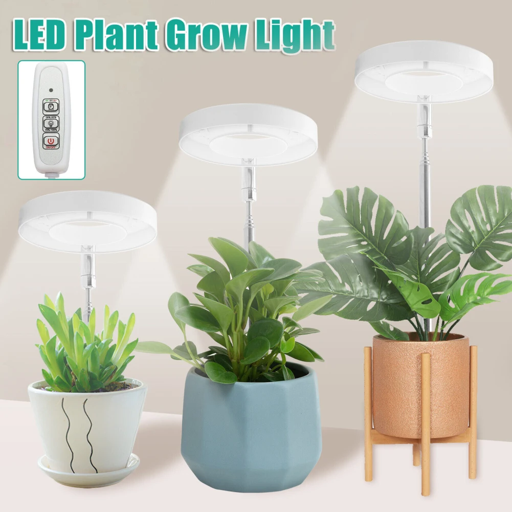 

LED Plant Growth Lamp With 2/4/8H On/Off Timer 380-800nm 3000-6500K Full Spectrum LED Grow Light for Indoor Plants