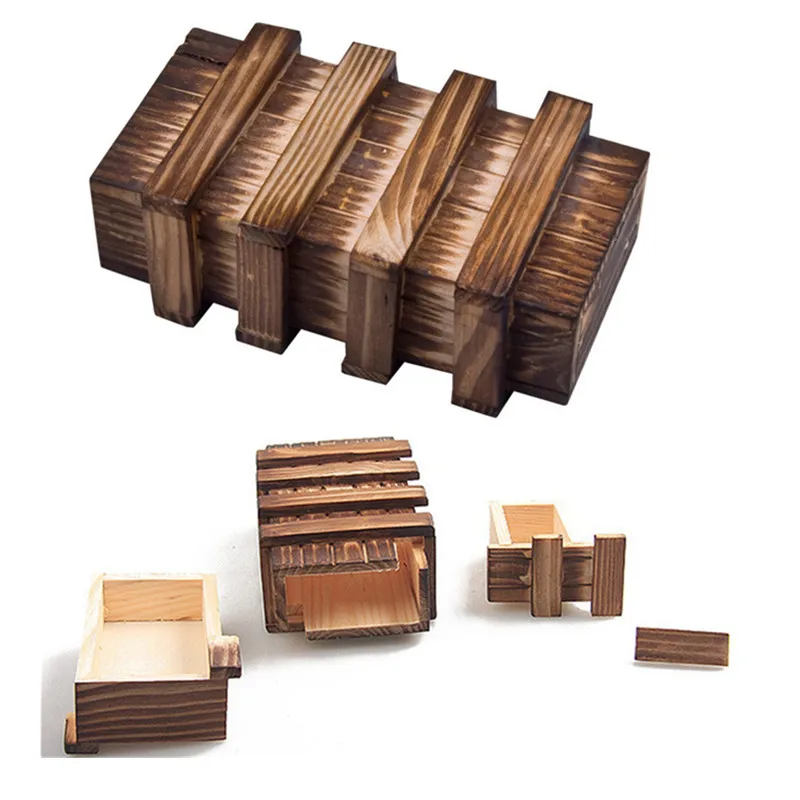 

Wooden Magic Box Brain Teaser Educational Toys 3D Puzzle Box Toy for Kids For Children Kids with Extra Secure Secret Drawer