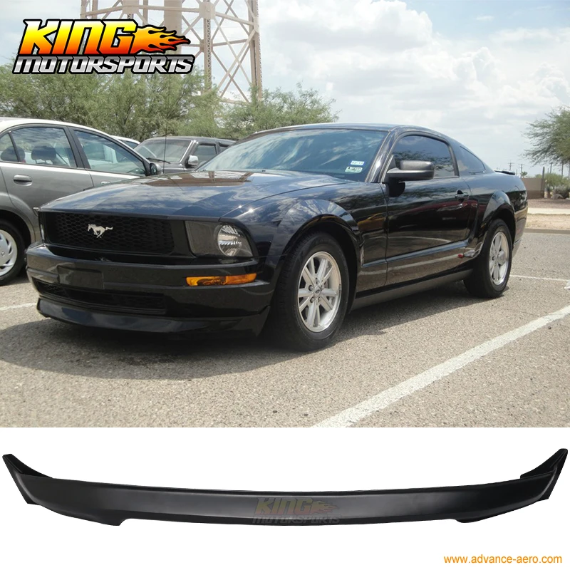 Подходит для 2005-2009 Ford Mustang V6 3C стиль передний бампер спойлер Неокрашенный Черный PU