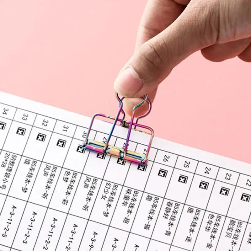 

2022 New Multi-color Metal Binder Clips Notes Letter Photo Paper File Clip Stationary Office School Supplies
