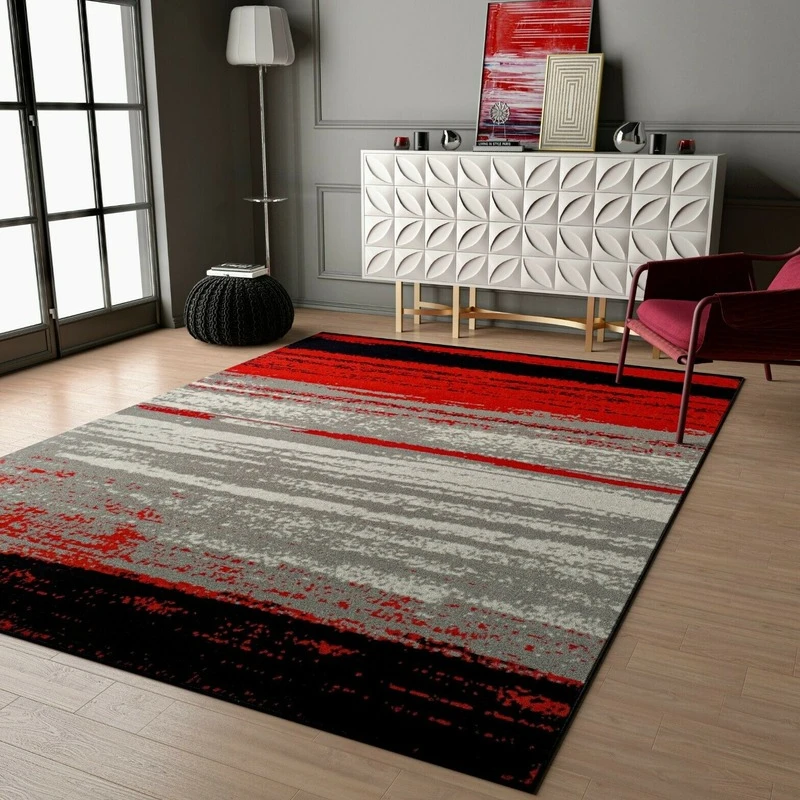 Rugs Living Room Decoration Modern Carpet Polypropylene Contemporary Bedroom Area Rugs Dining Room Floor Rugs Red Rugs