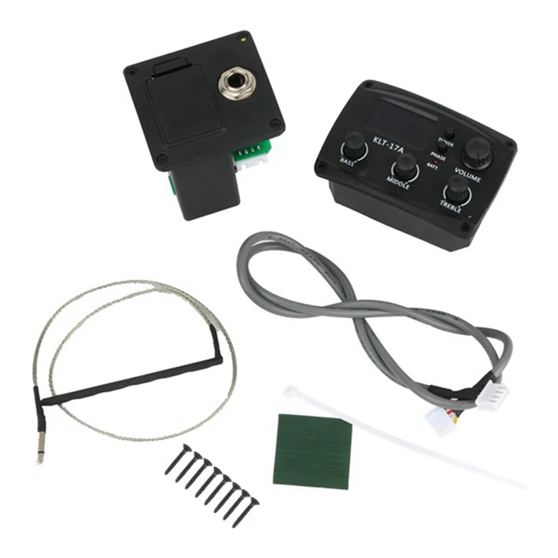 

Dropship-Acoustic Guitar EQ Preamp With Digital Procedding Tuner 3 Band EQ Equalizer With Tuner Guitar Pickup