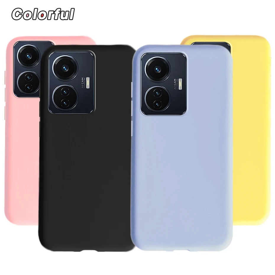 Чехол-бампер для Vivo Y55 4G 2022 из мягкого силикона и ТПУ для Vivo Y55 чехол для телефона Y55s Y75 Y72t T1 IQOO Z6 44W