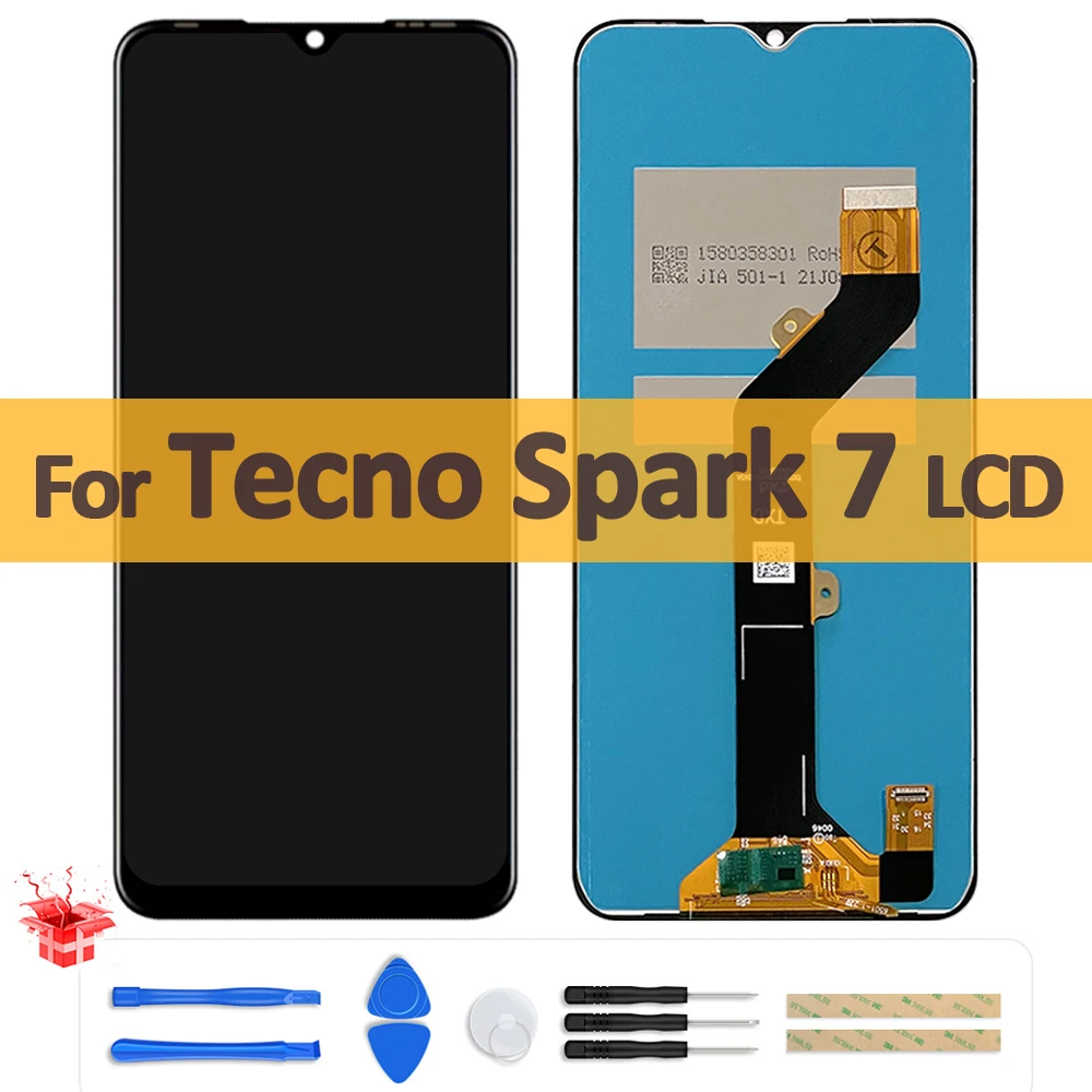 Оригинальный ЖК-дисплей 6 5 дюйма для Tecno Spark 7 KF6J KF6N дигитайзер сенсорного экрана в