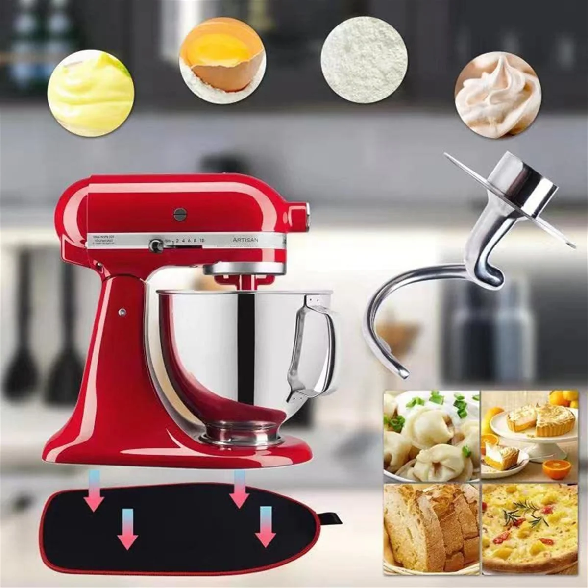 Спиральный крючок для теста из нержавеющей стали миксера KitchenAid подходит 4 5-5 кв.