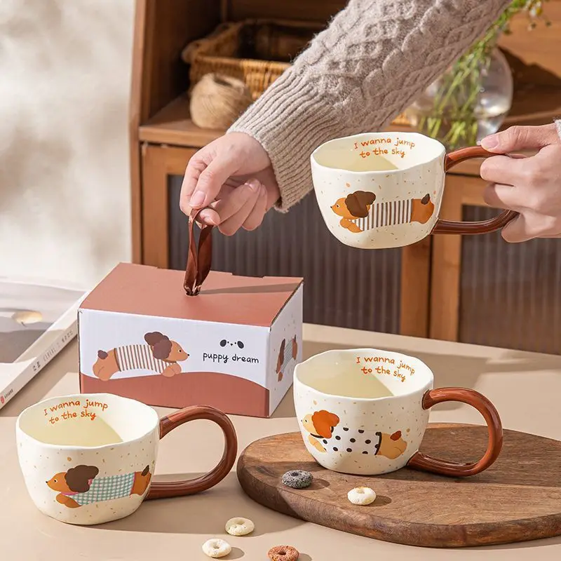 Креативная керамическая кофейная кружка с большой ручкой идеально подходит для