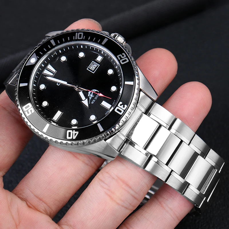 Stainless steel Bracelet for Casio Swordfish watch strap MDV106 374MTP-1374 / 1375 / VD01 fine steel arc men's watch chain 22mm