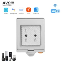 avoir ip55 waterproof socket tuya wifi smart wall power outlets with timer italy plug outdoor wifi remote control home appliance