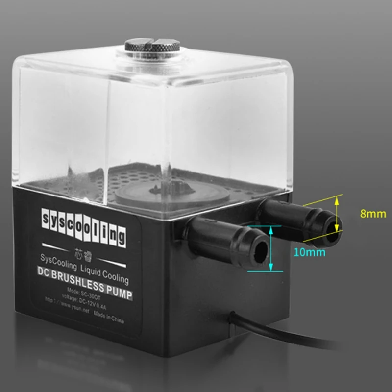 

Сверхтихий встроенный набор водяных насосов для ПК, система жидкого охлаждения ЦП, постоянный ток 12 В, 4 Вт, резервуар для воды 150 мл, маленьки...