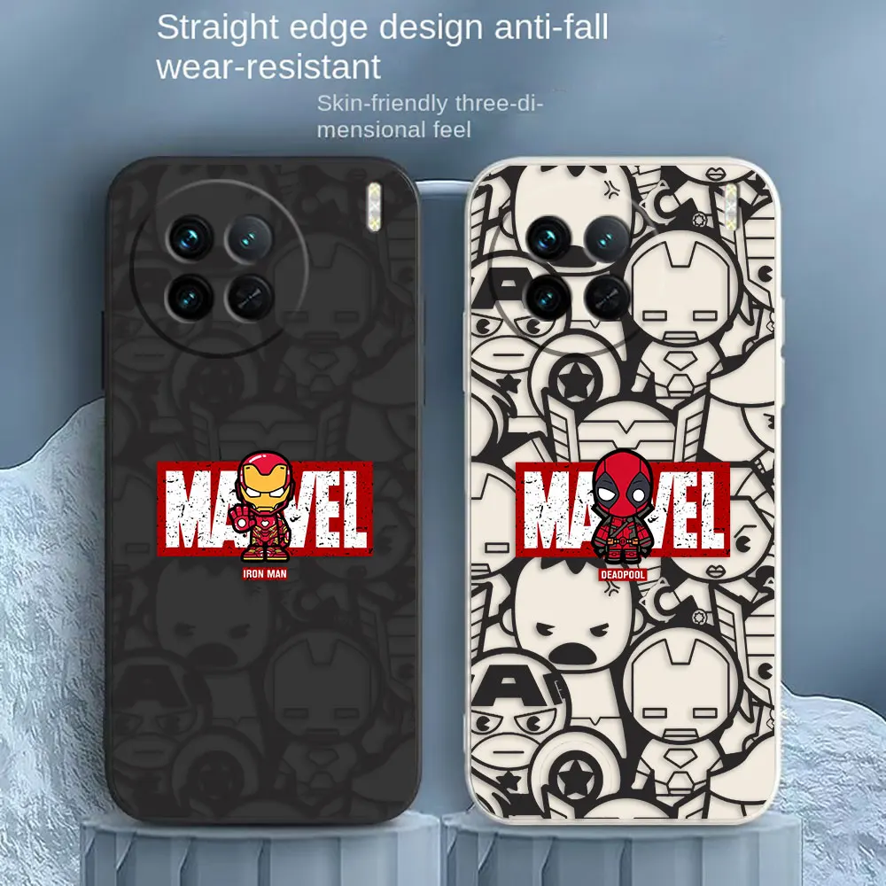 

Marvel Deadpool Iron Man Phone Case For VIVO X21I X21S X23 X27 X30 X50 X60 X70 X80 X90 5G PRO PLUS Colour Liquid Case Funda Capa