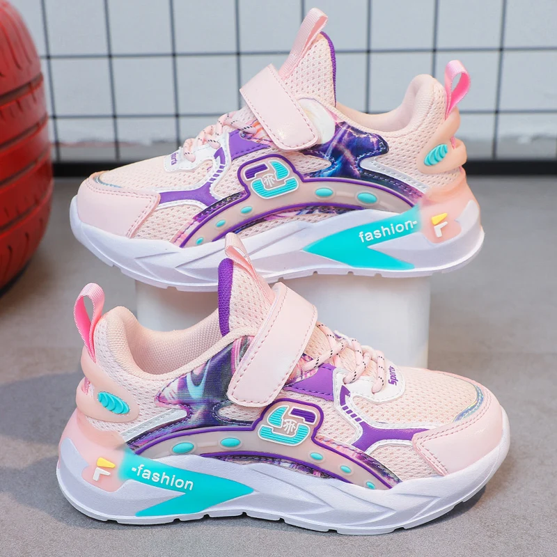 2022 Spring and Autumn Girls' Sneakers Girls' Mesh Breathable Light Mesh Shoes Running Travel Shoes Boys' Mesh Running Shoes