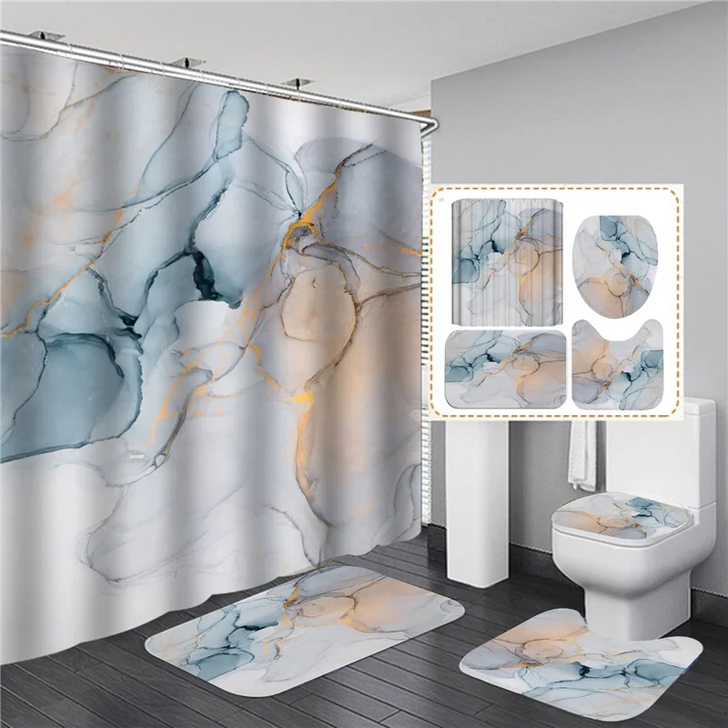 

Красивые Современные занавески для душа, 3D занавески для ванной комнаты, Противоскользящий коврик для ванной, мягкий ковер, поглощающий воду, домашний декор, ванная