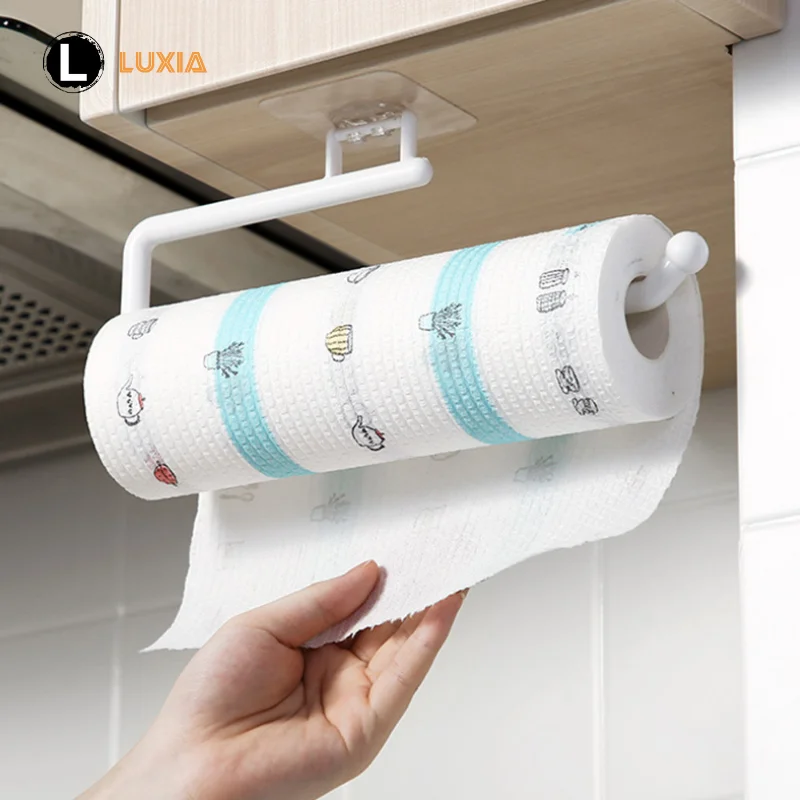 

Punch-free Kitchen Special Paper Towel Rack Roll Hanger Cling Film Storage Toilet Hook Rag Holder
