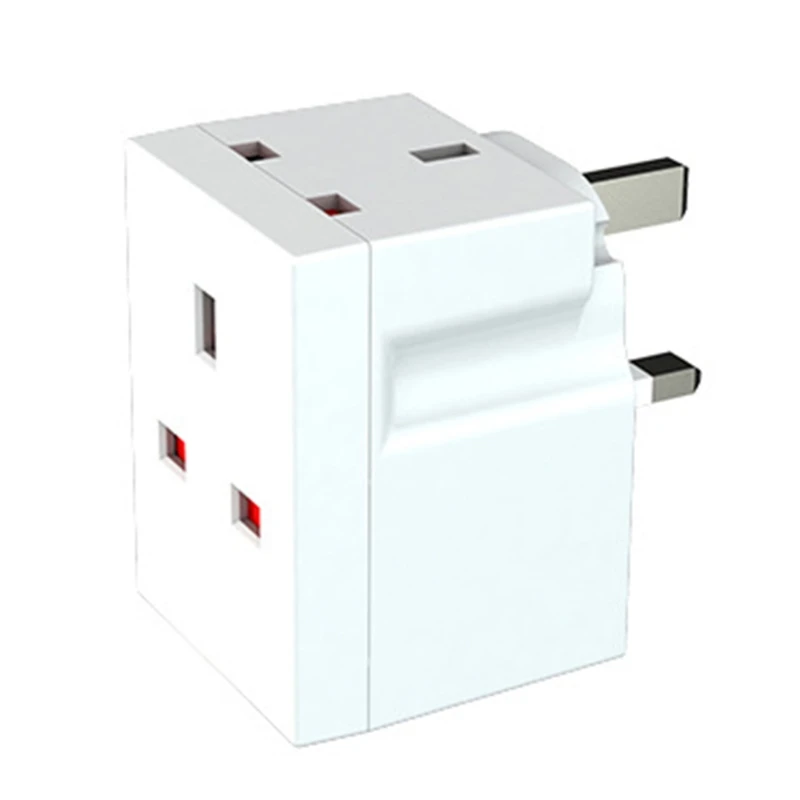 

250V 13 Amp Indoor Lighting Adaptor Professional 3 Way 3 UK Pin Adaptor Plug Converter Safe Antiflaming Socket Extender