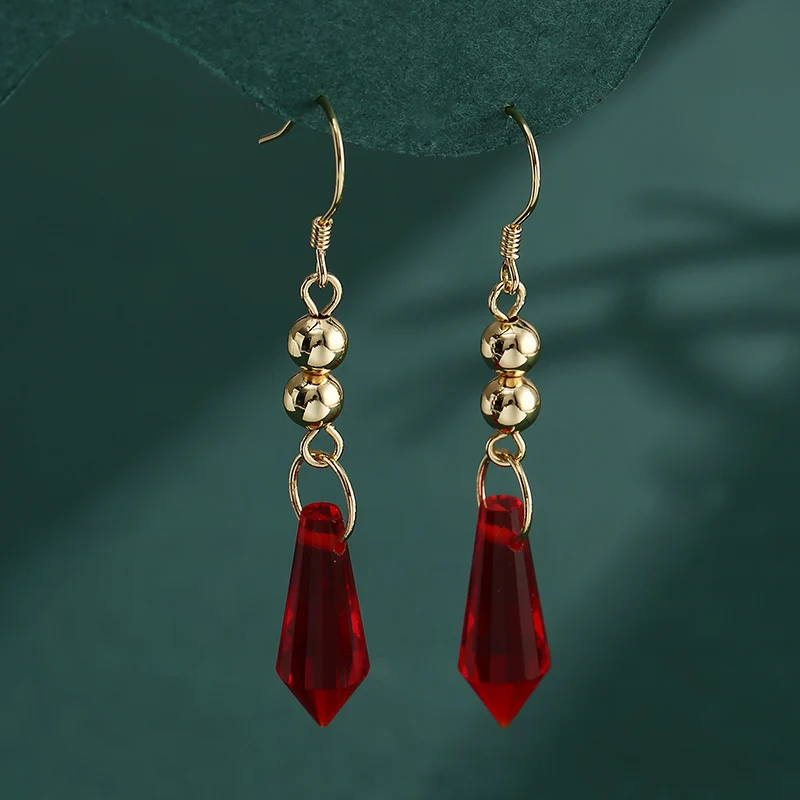 

Anime Genshin Impact Tartaglia Theme Crystal Earrings Take Photos Props Accessories Ear Clips Cosplay Costume Jewelry Xmas Gifts