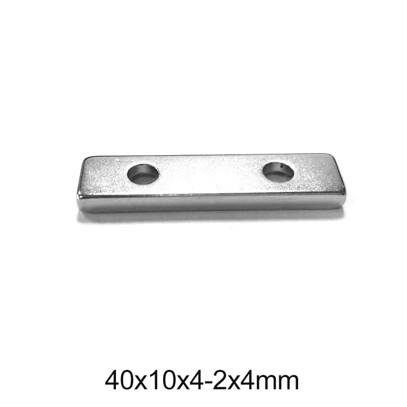 40x10x4-4 Старшие квадратные магнитные отверстия 4 мм Мощный сильный неодимовый