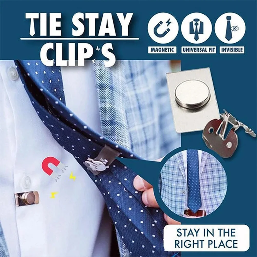 

Invisible Tie Clip Magnetic Suction Stainless Steel Automatic Fixed Artifact Anti-Wrinkle Necktie Hidden Clasp Accessory Gift