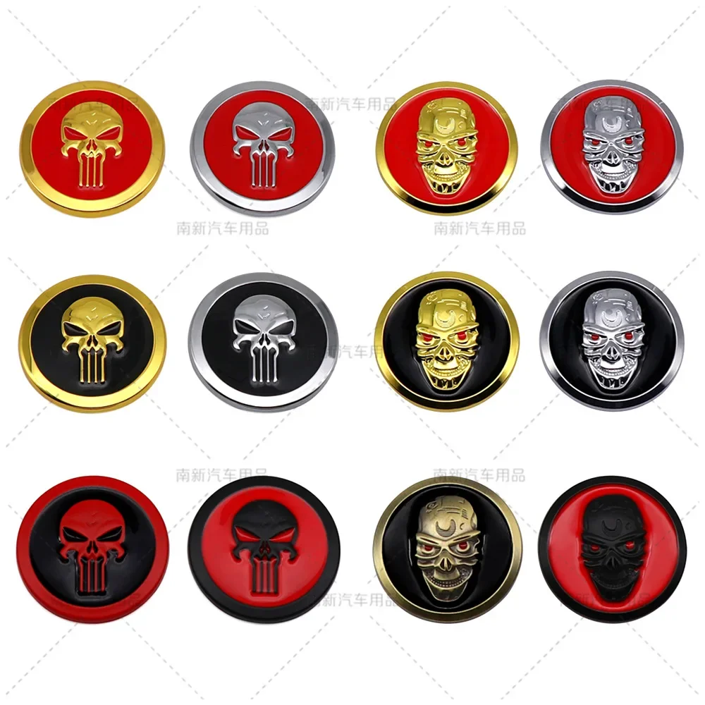 

Автомобильные круглые металлические наклейки с изображением черепа, модифицированные трехмерные задние наклейки с логотипом