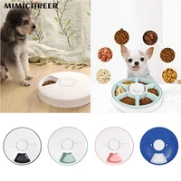 intelligent timing pet feeder six hole timing quantitative voice reminder pet bowl automatic dog food tableware supplies