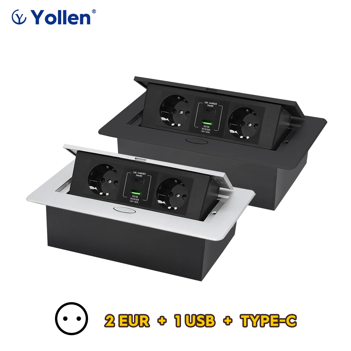 

Скрытая настольная розетка Yollen, белая