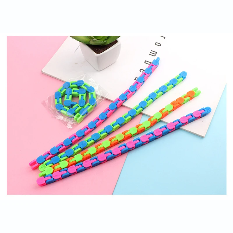 

Newest 24 Knots Wacky Tracks Fidget Antistress Chain Toy For Children Bike Chain Stress Relief Bracelet Adults Sensory Toy Gifts