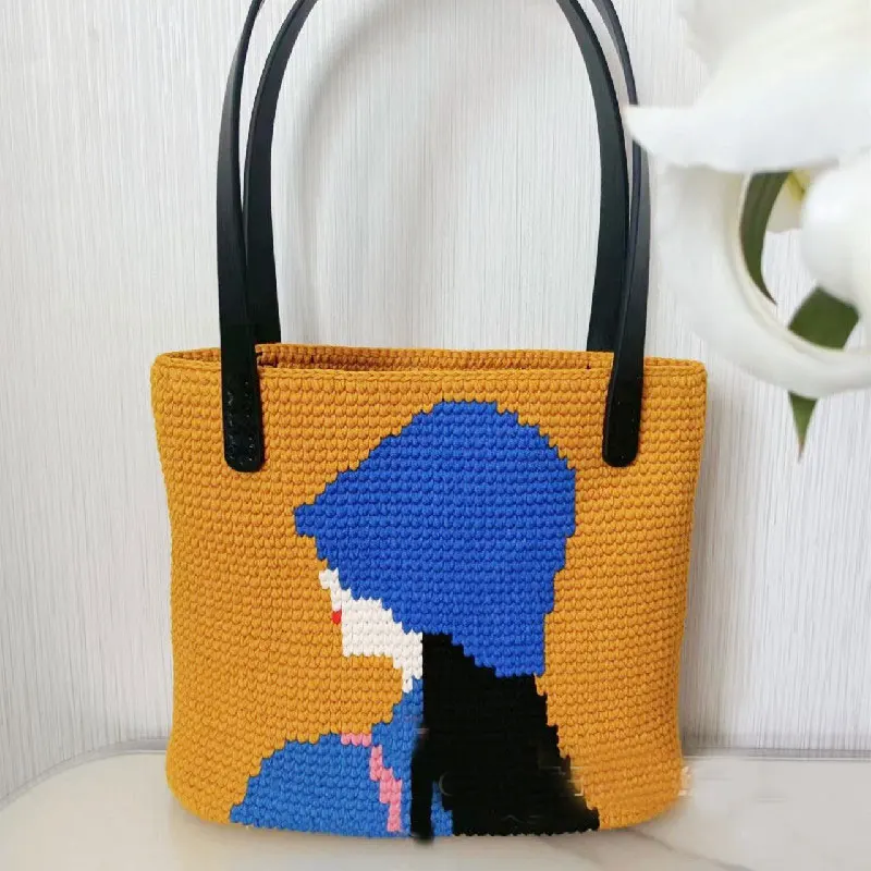 Handwoven tassel crossbody bag, ethnic style shoulder bag, casual handbag, fashionable shopping bag, mobile storage bag