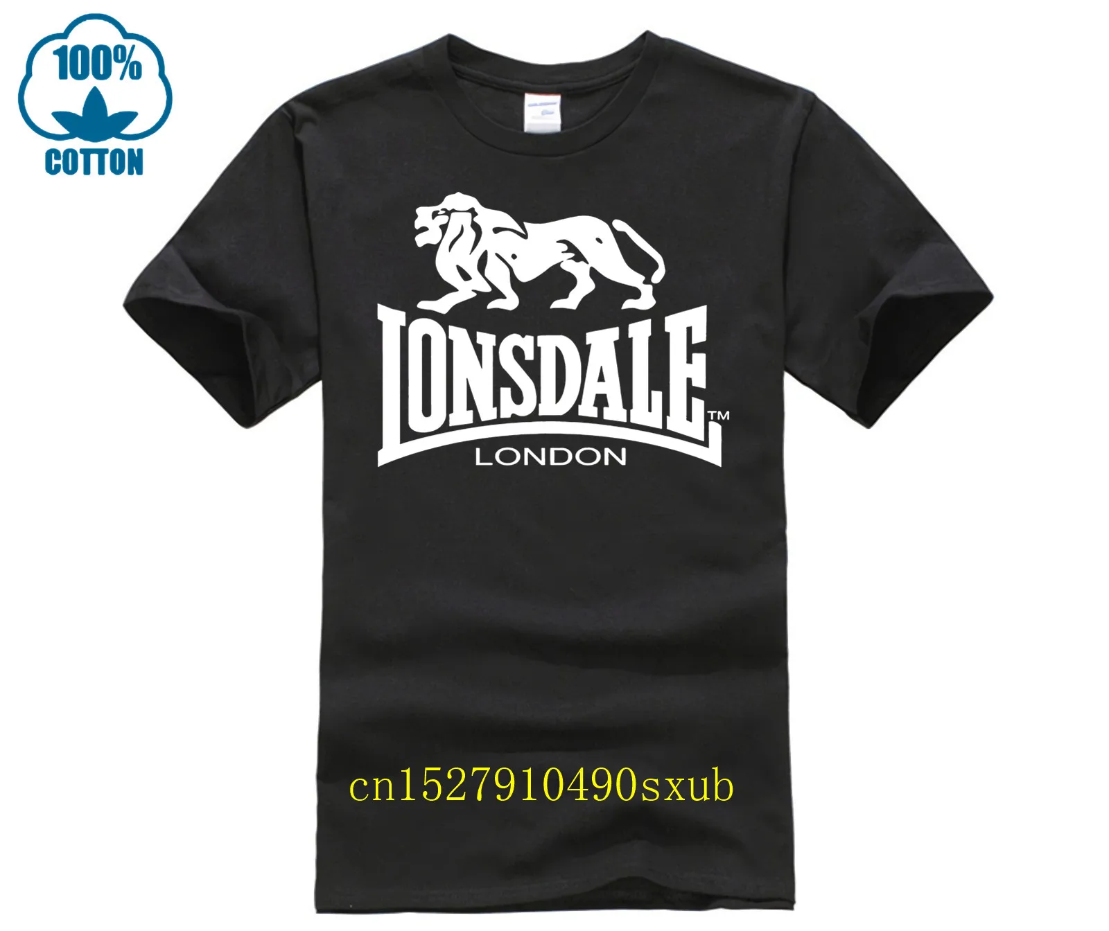 LONSDAL Logo Black Printing Washable Breathable Reusable Cotton Mouth Mask T-shirt