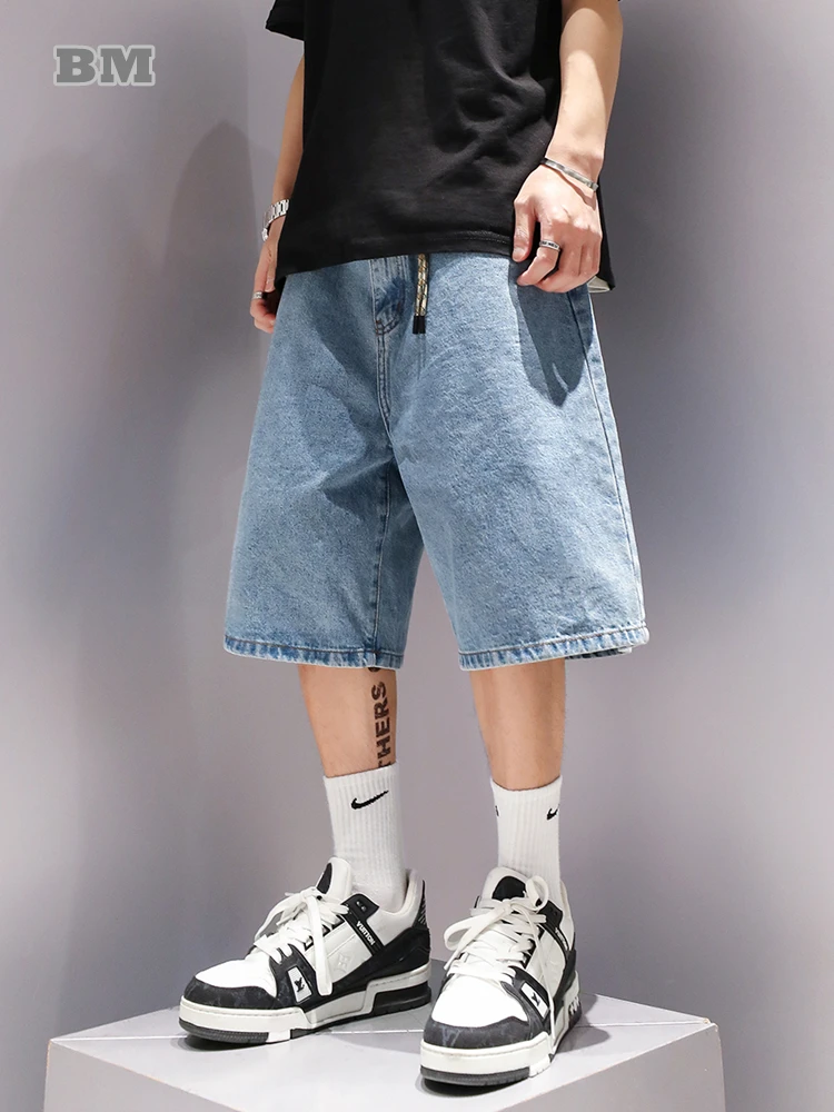 

Summer Korean Fashion Hip Hop Denim Shorts Men Clothing Japanese Streetwear Baggy Jeans Harajuku Loose Casual Cargo Pants Male