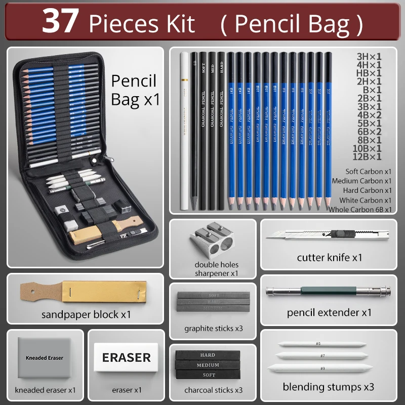 

Профессиональные карандаши OBOS 37/50/100 шт. 2B