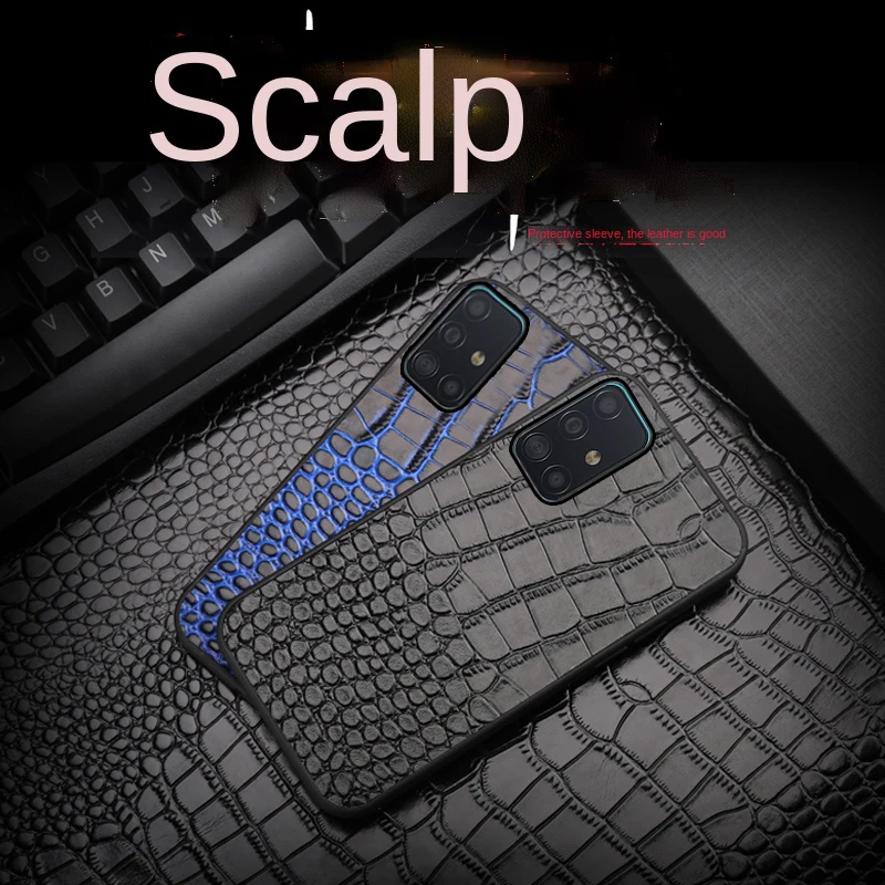 For samsung a32 a51 a71 a50 a72 a52 A70S Case Leather cowhide crocodile martphone case For samsung a51 case fundas