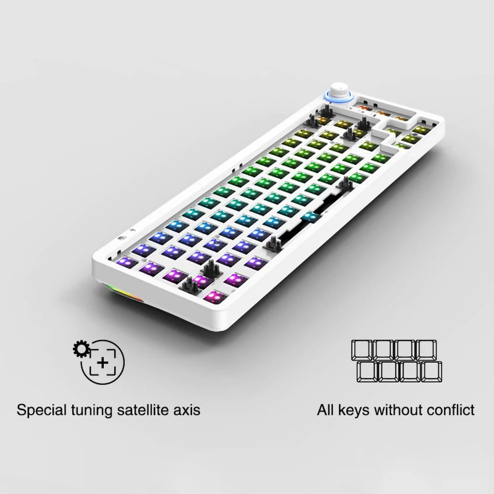 

3 Modes 60 Percent NKRO DIY Mechanical Hotswap Keyboard Kits Ergonomic 68 Keys RGB Wireless Gaming Keyboard for Laptop Desktop