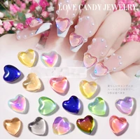 nail art 5pcsset 3d lovely hearts candy color jewelry acrylic for nail tips nail decoration accessories 10styles