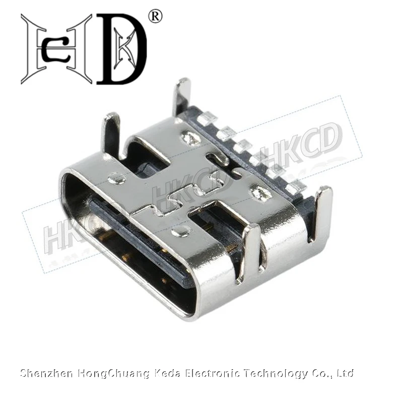 Фото 5 шт. 6-контактный разъем SMT Micro USB Type C 3.1 (женский) для монтажа SMD/DIP на печатную плату, для проектирования и самостоятельной сборки, подходит для зарядки с высоким током. №1