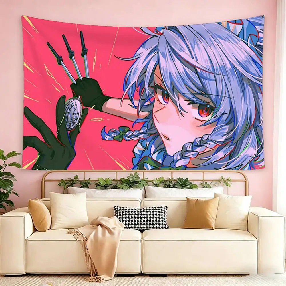 Фото Флаг-гобелен Izayoi Sakuya TOUHOU Project для наружного использования, для гаража, комнаты, декоративный фон-плед №2