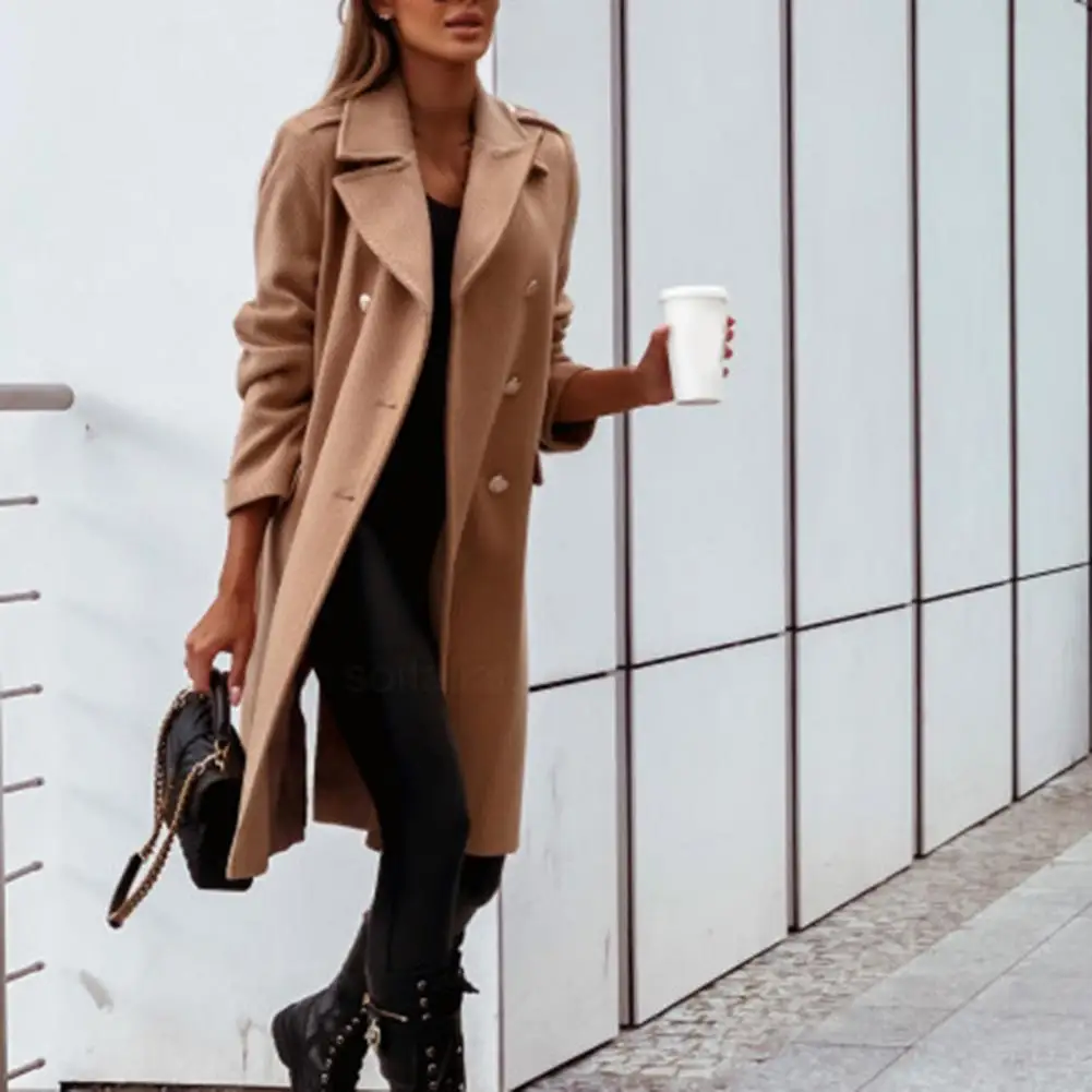 

Chic Notch Collar Lady Overcoat Women Coat Loose Warm Winter Coat Chic Notch Collar Lady Overcoat Women Coat Loose Warm