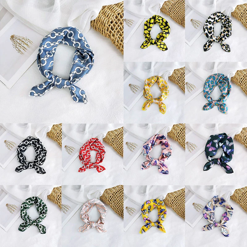 

1 шт., атласный шелковый шарф-повязка для волос, 50 х50 см