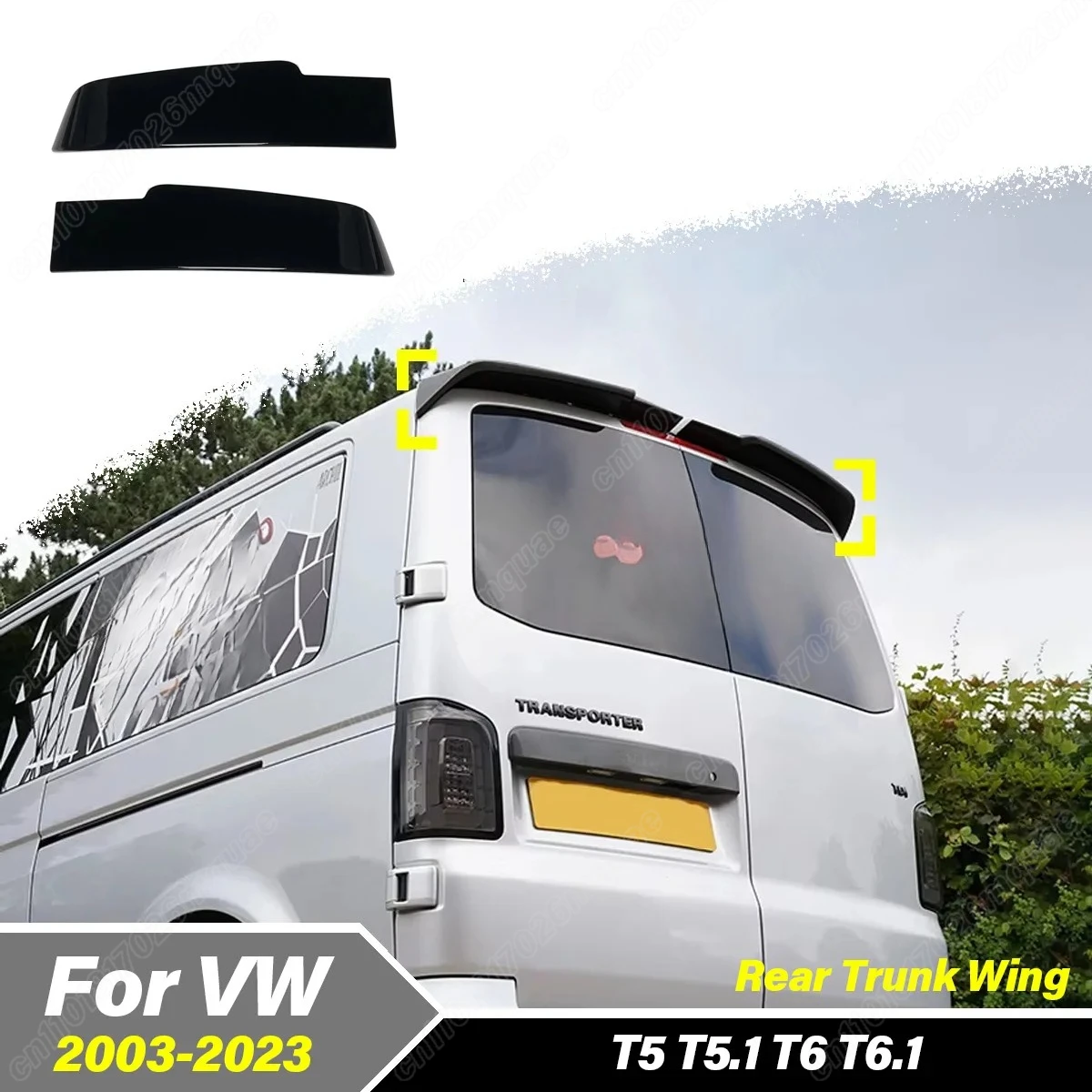 

Для Volkswagen VW T5 T5.1 T6 T6.1 Двухдверный сарай Twin 2003-2023 Заднее крыло багажника Задняя крышка крыши Хвост автомобиля Внешние обвесы