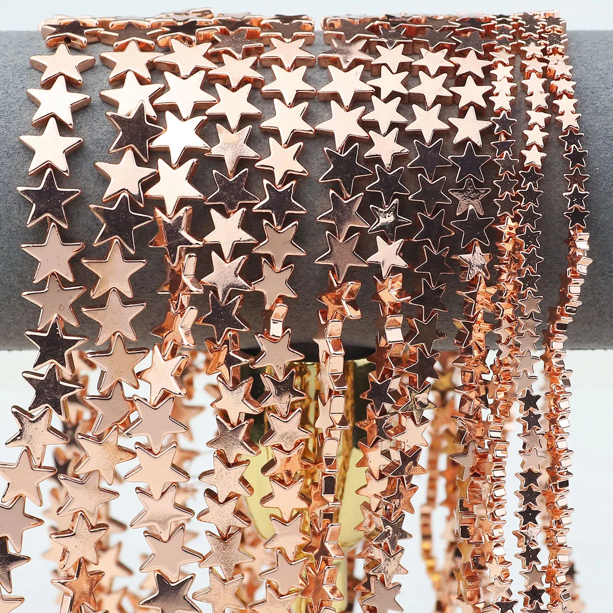 4/6/8/10 мм розовое золото пентаграмма гематит бусины натуральный камень спейсер