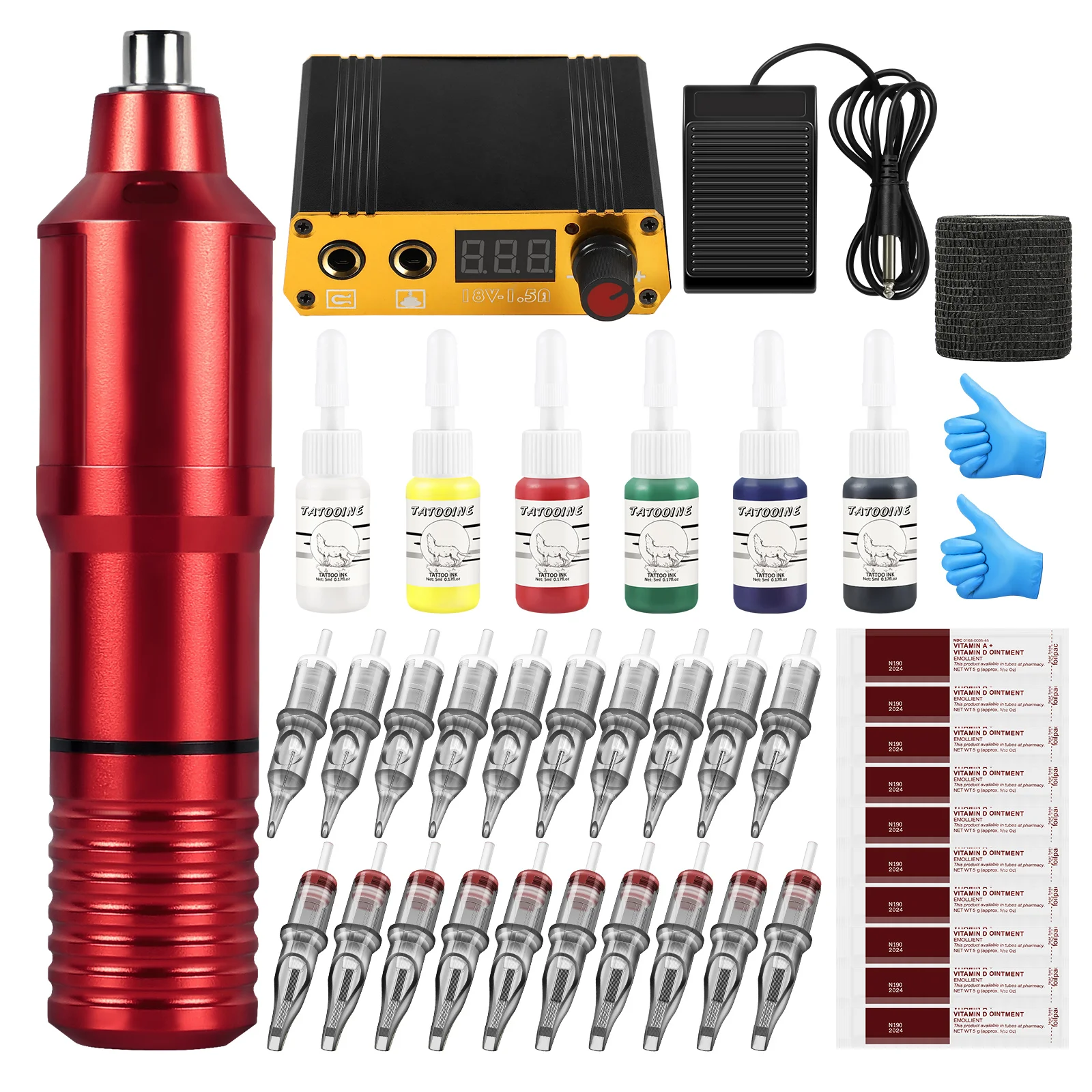 

Tattoo KitsTattoo Machine Rotary Pen Machine With Power Supply Cartridges Needles Box Makeup Machine For Tattoo Body Art Set