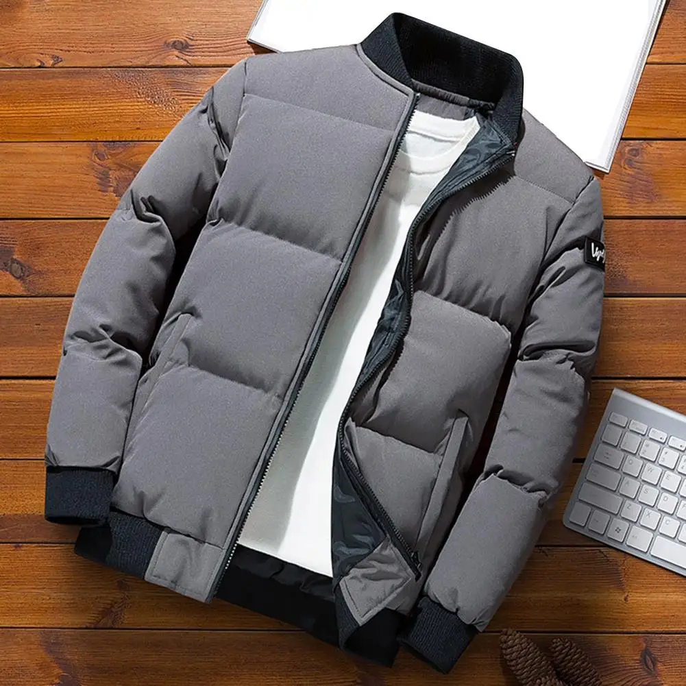 

Male Stylish Ribbed Cuff Windbreaker Breathable Men Coat Pockets Streetwear