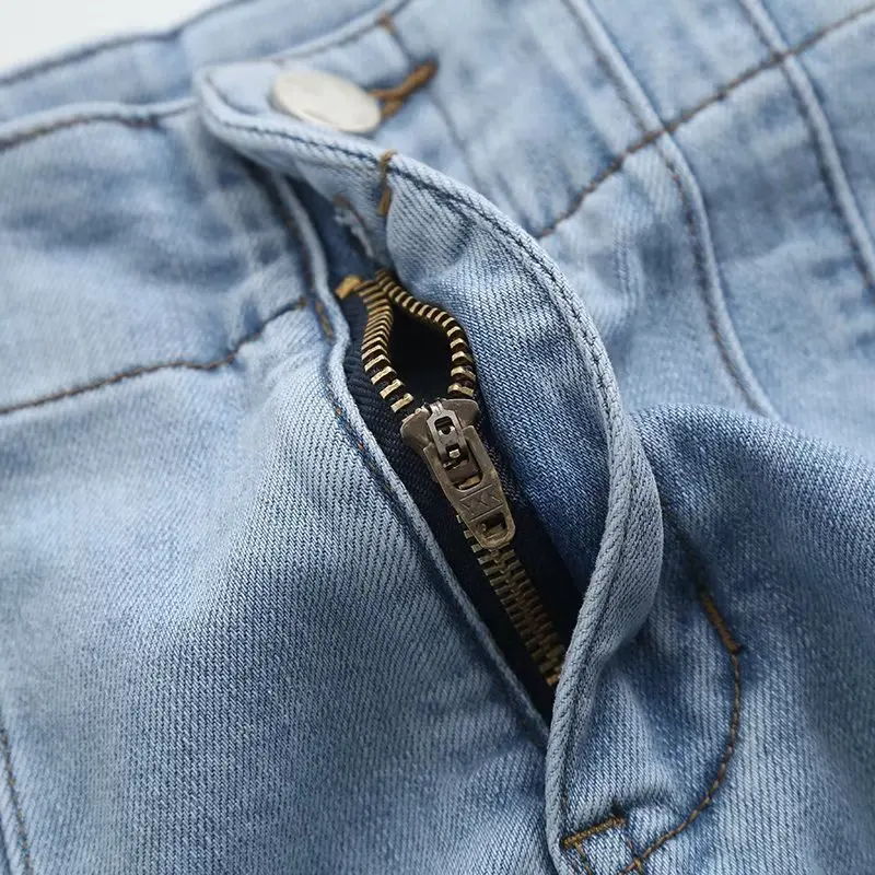 Withered Ins Fashion Blogger Retro Elastic Denim Shorts Ladies Summer High Waist Bermuda Hot Shorts Women