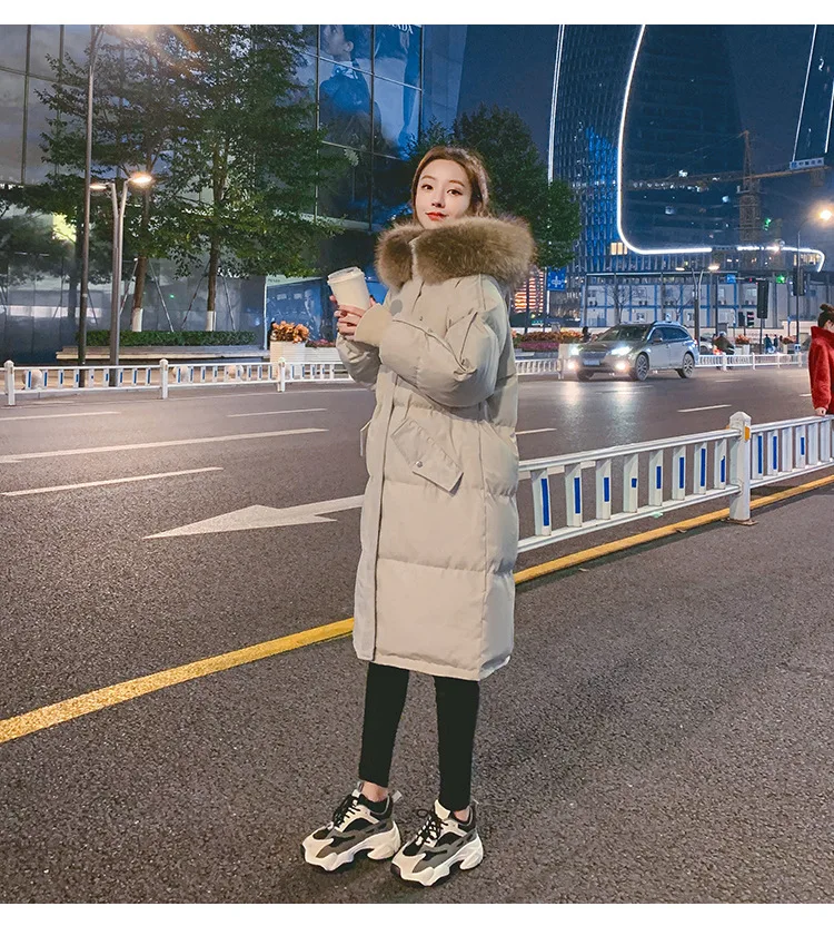 Winter Coat 2022 Women's Medium Length Padded Student Down Padded Jacket Korean Version Over The Knee Padded Jacket