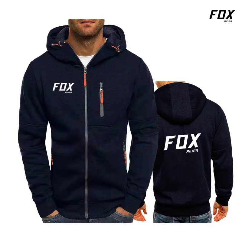 

Newest Hot outdoor cycling Fashion Fleece Hoodie Mens Casual Slim Thermal Lined motorcycle Jacket Sweatshirt Zip Outerwear Warm